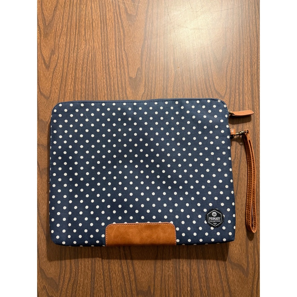 PKG Primary Collection Navy Polka Dot Laptop Sleeve Case Wristlet 13-14‎ inch
